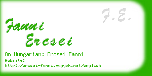 fanni ercsei business card